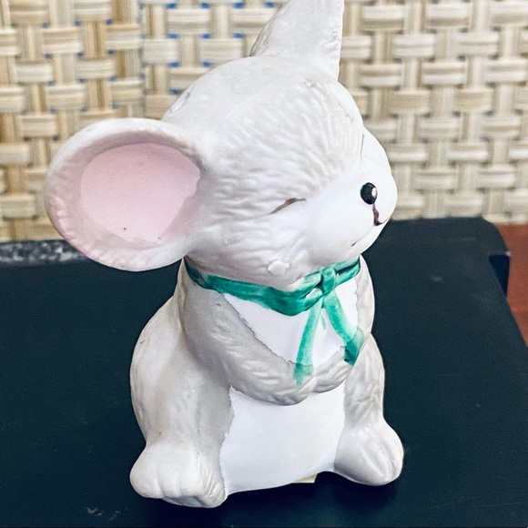 🎄🌟2xHP🌟VTG NWOB Mistletoe Mice Bisque Porcelain Salt/Pepper Shakers - Picture 8 of 8